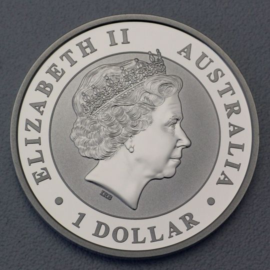 Kopfseite Kookaburra Silbermünze 2016