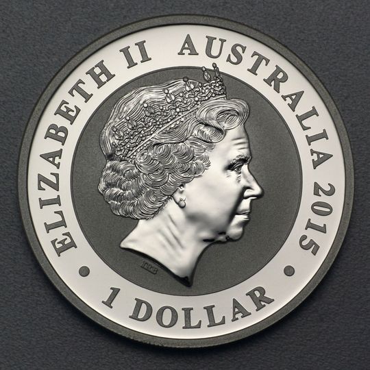 Kookaburra Silbermünze 1oz Kopfseite Prägejahr 2015