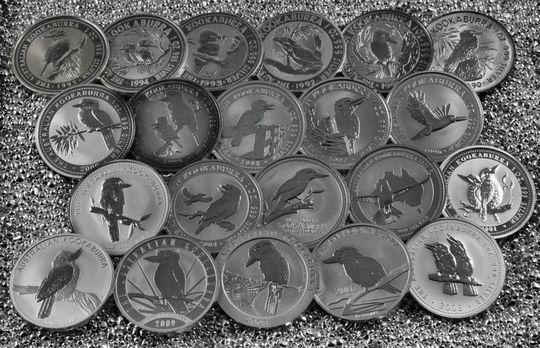 Kookaburramünzen verschiedener Jahrgänge